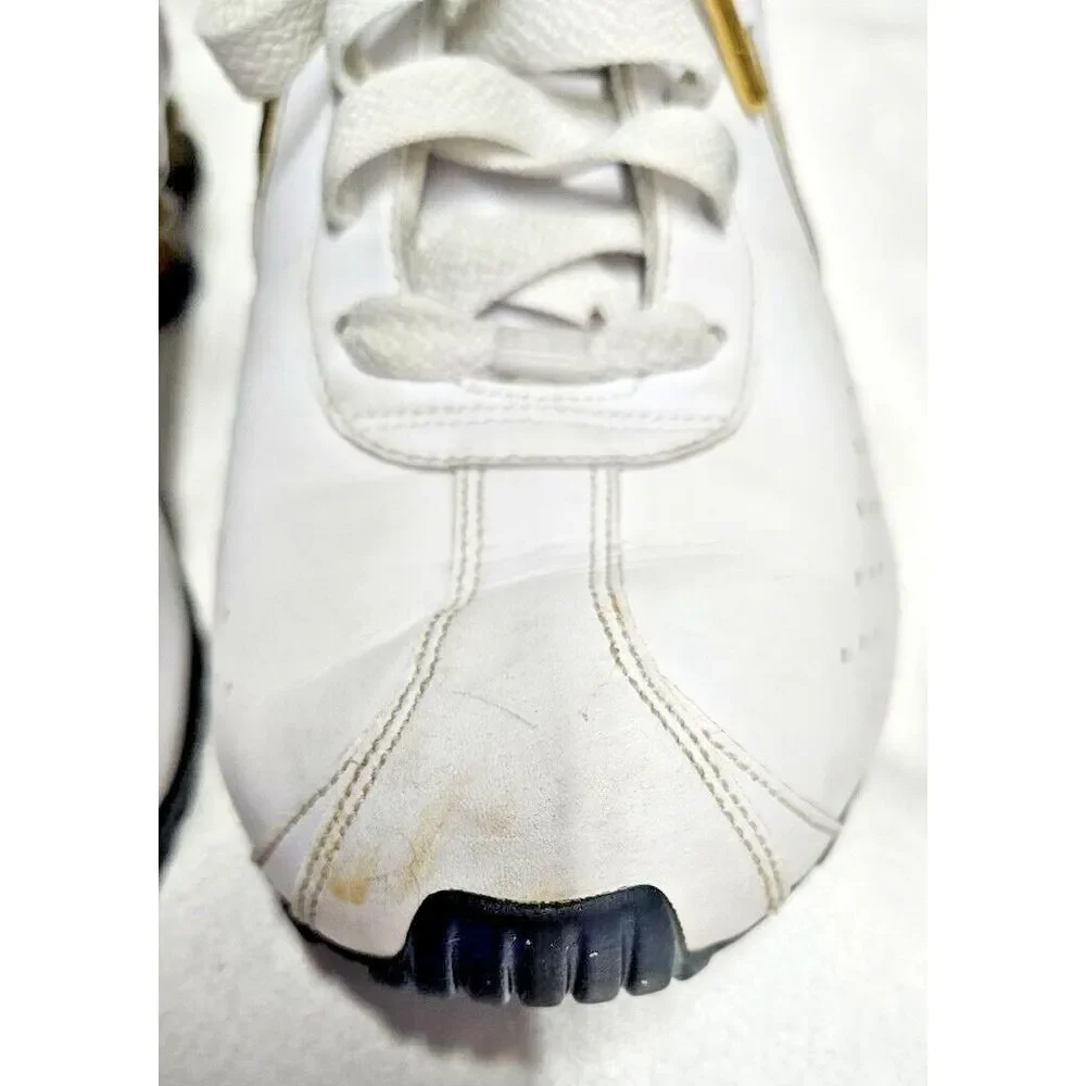 Nike Y2K 2009‎ women SHOX 343907 -171 QS2 white gold silver running shoes 8.5